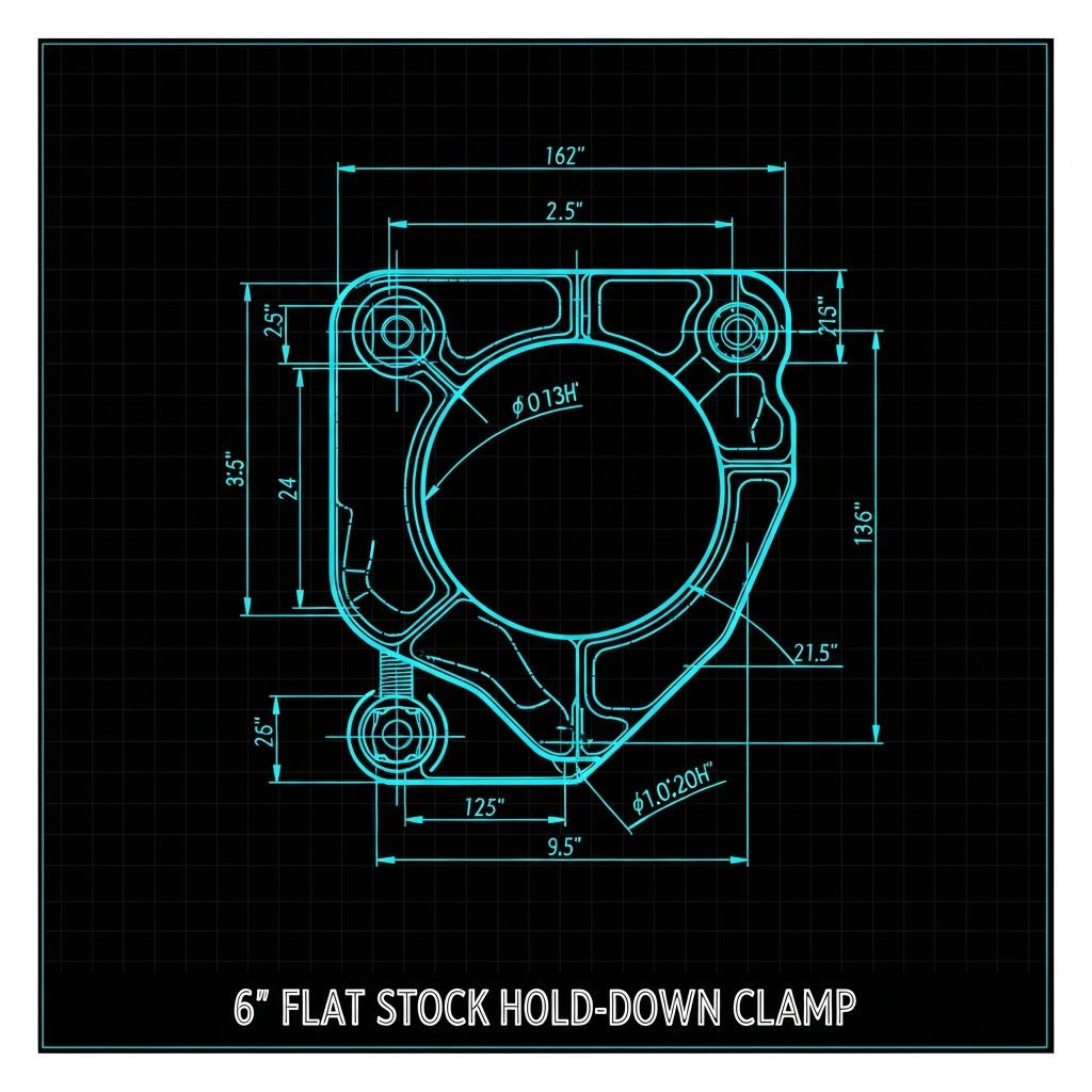 6" Flat Stock Hold-Down Clamp