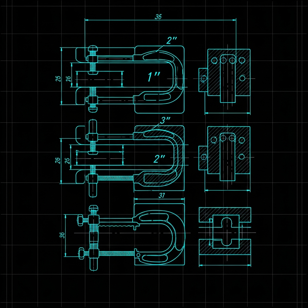 Parallel Jaw Clamp Set (1", 2", 3")