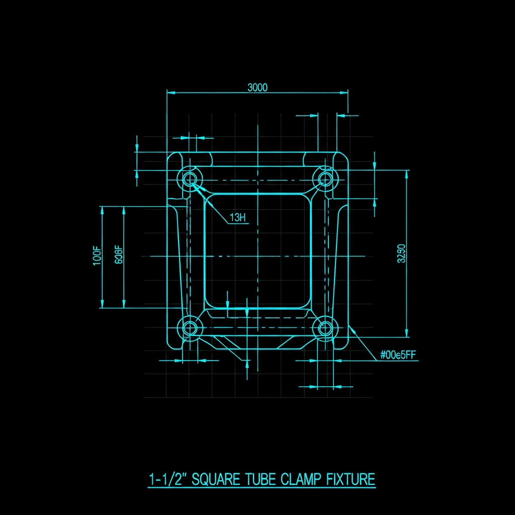 1-1/2" Square Tube Clamp Fixture