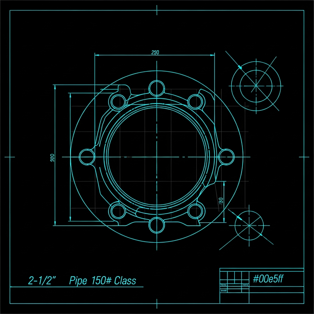 2-1/2" Pipe Flange Template — 150# Class