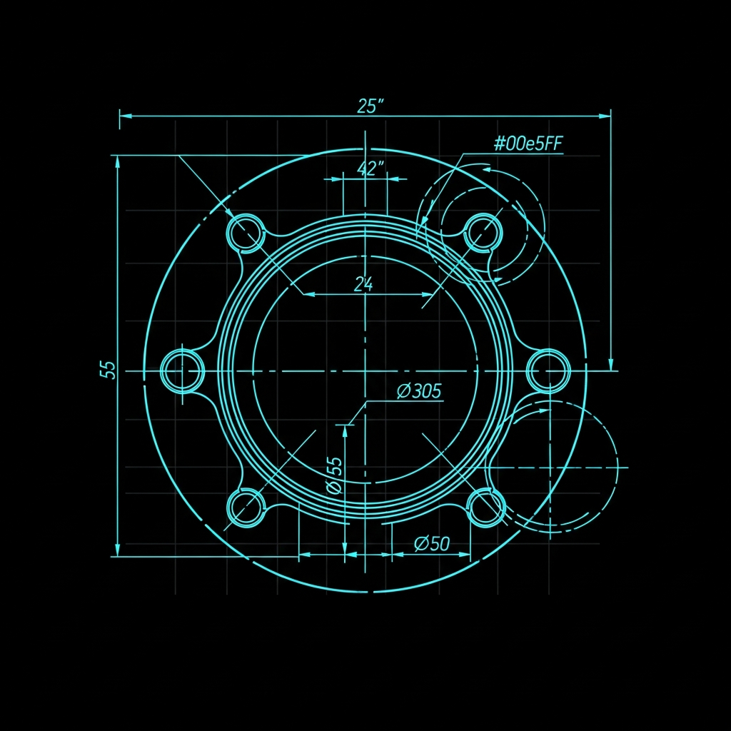 2" Pipe Flange Template — 300# Class
