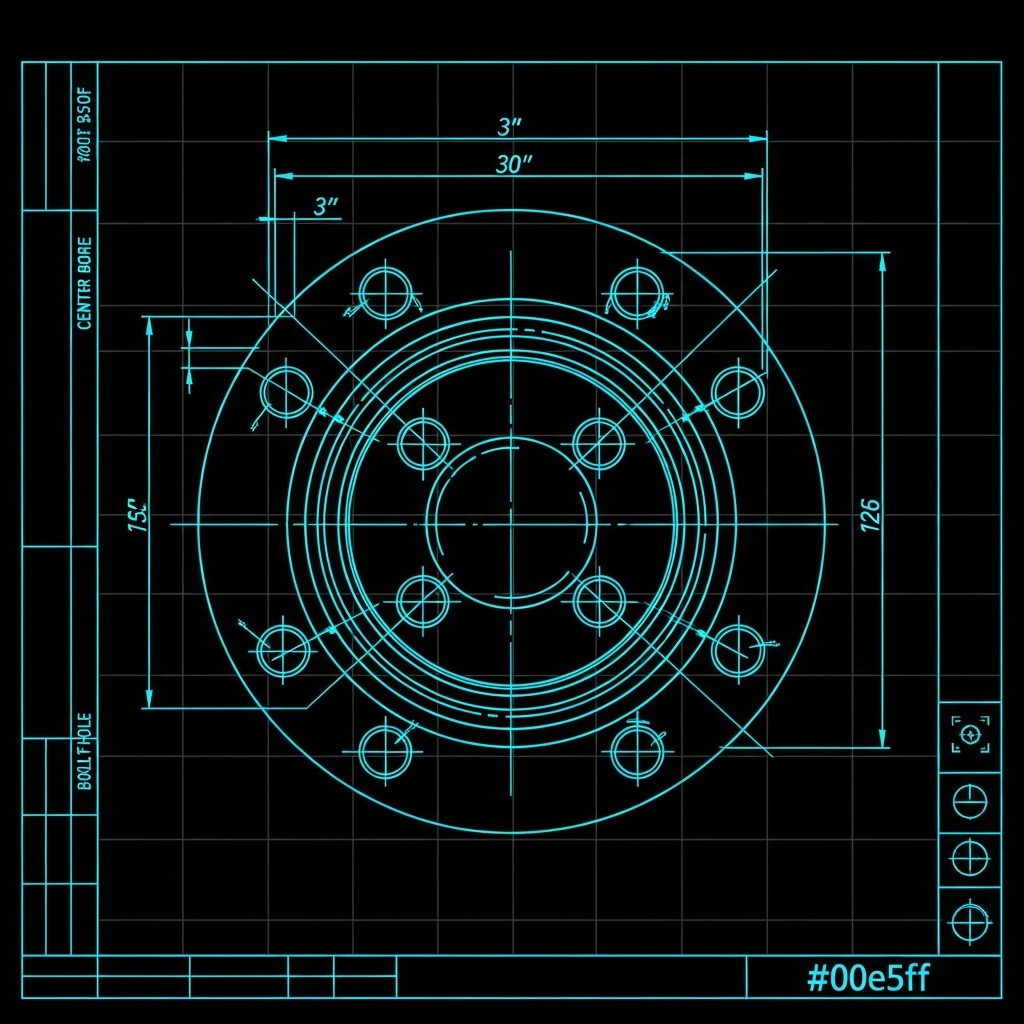 3" Pipe Flange Template — 300# Class