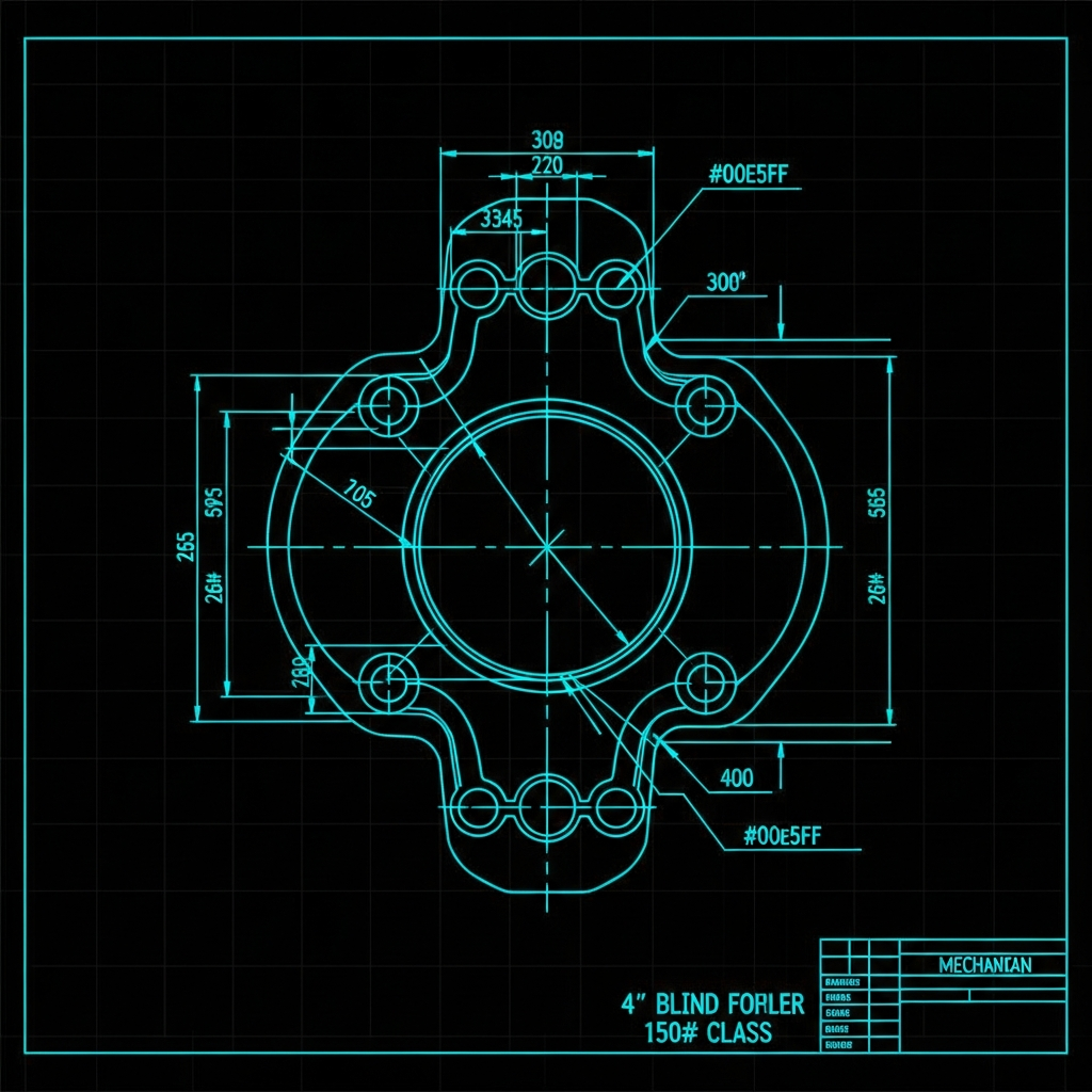 4" Blind Flange Template — 150# Class