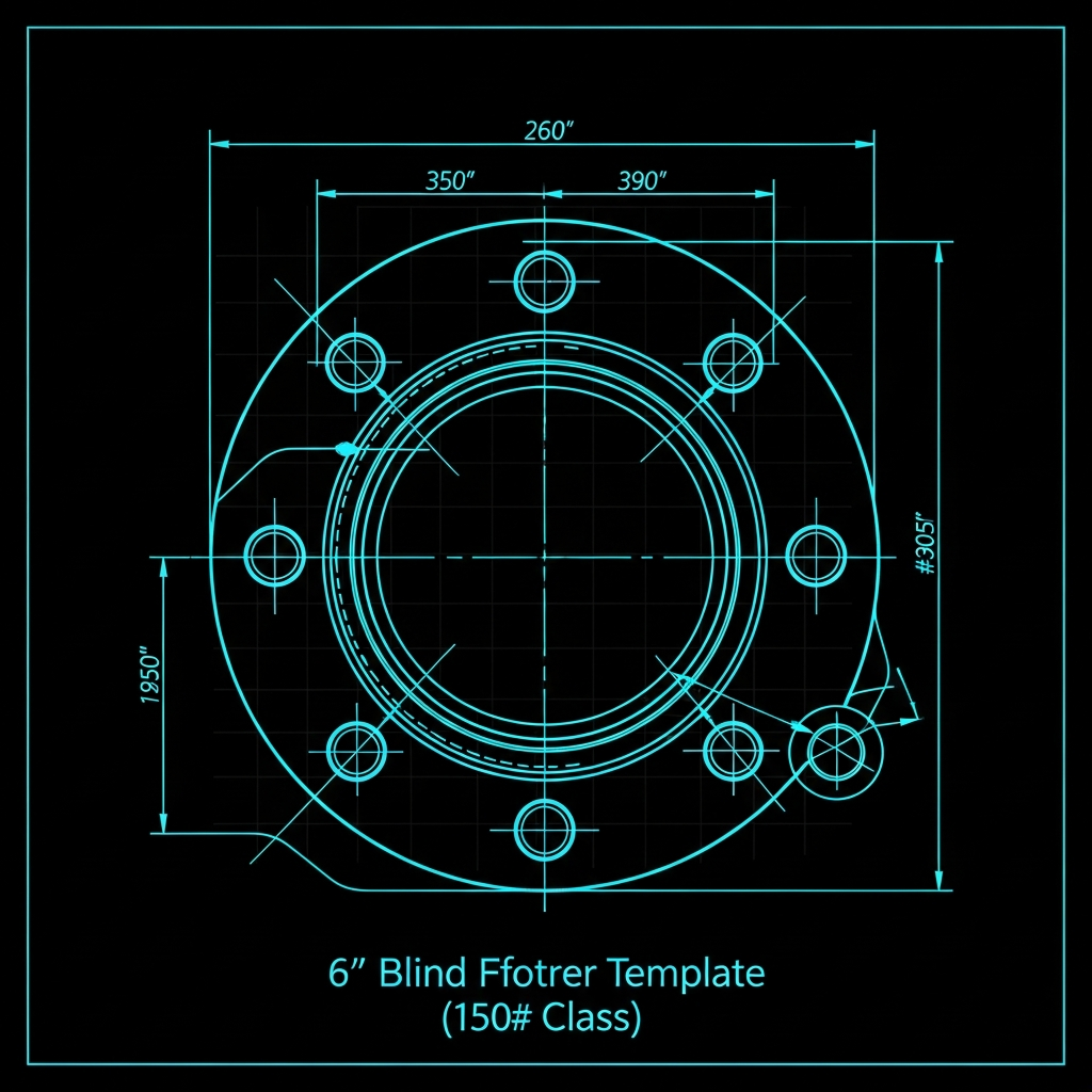 6" Blind Flange Template — 150# Class