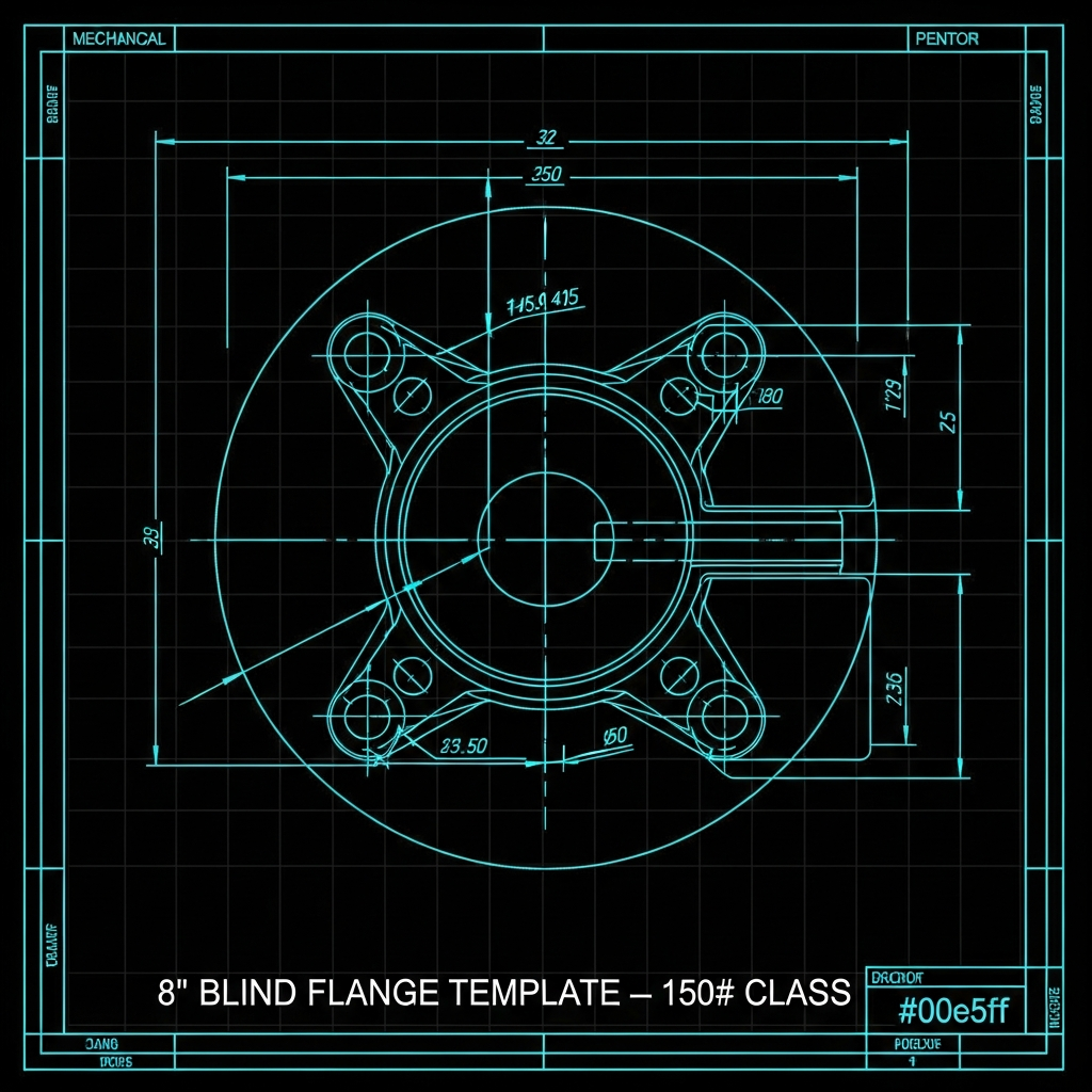 8" Blind Flange Template — 150# Class