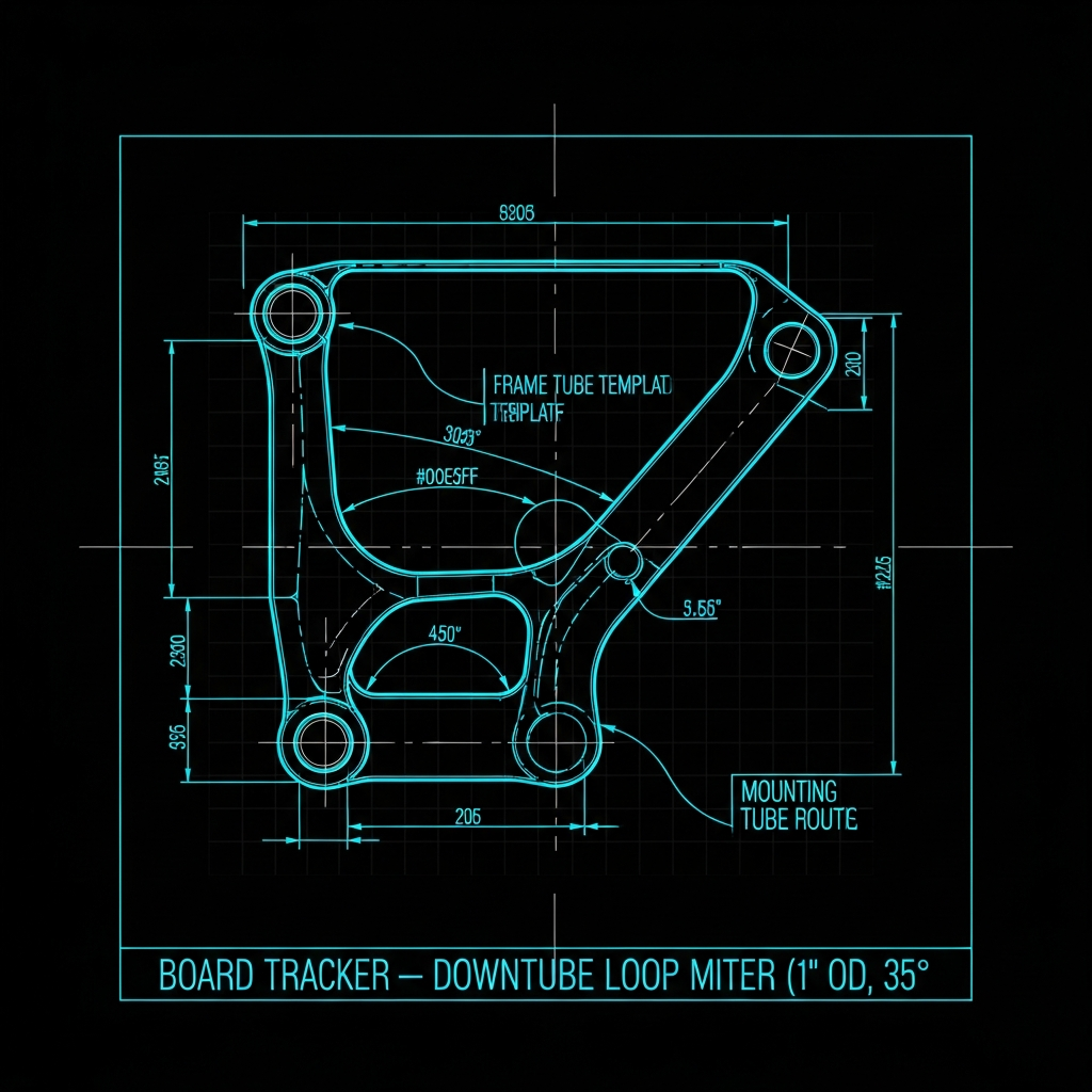 Board Tracker — Downtube Loop Miter (1" OD, 35°)