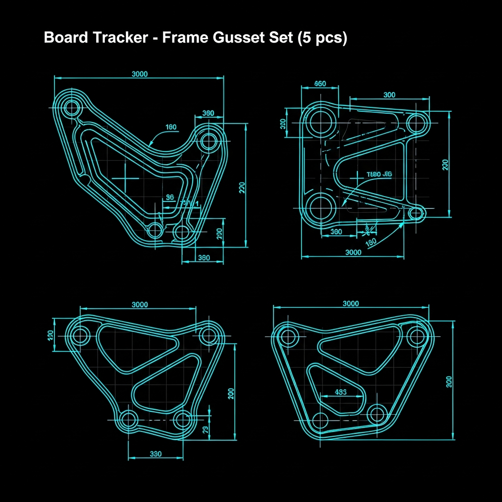 Board Tracker — Frame Gusset Set (5 pcs)