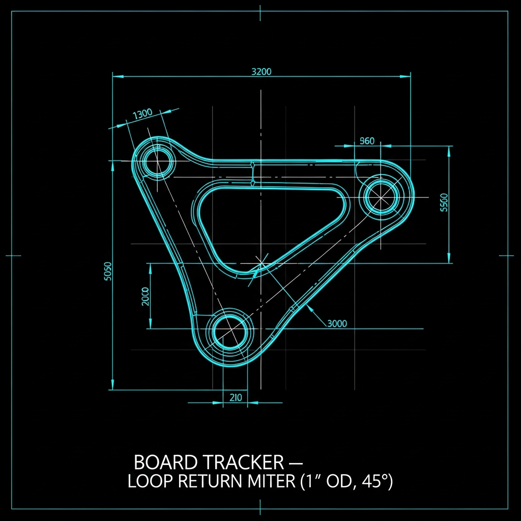 Board Tracker — Loop Return Miter (1" OD, 45°)