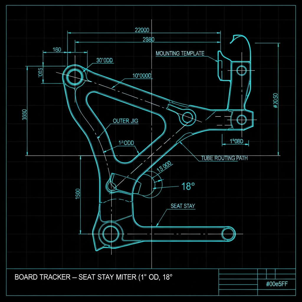 Board Tracker — Seat Stay Miter (1" OD, 18°)