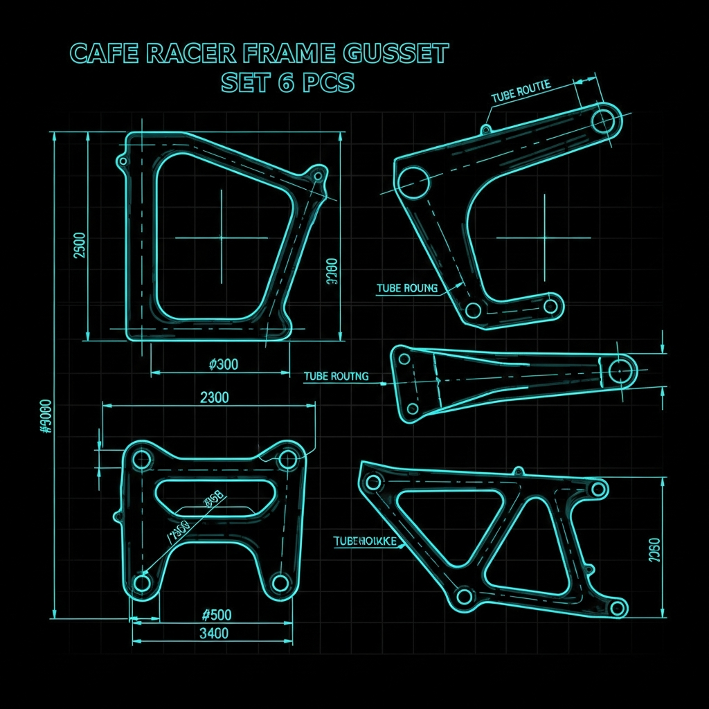 Cafe Racer — Frame Gusset Set (6 pcs)