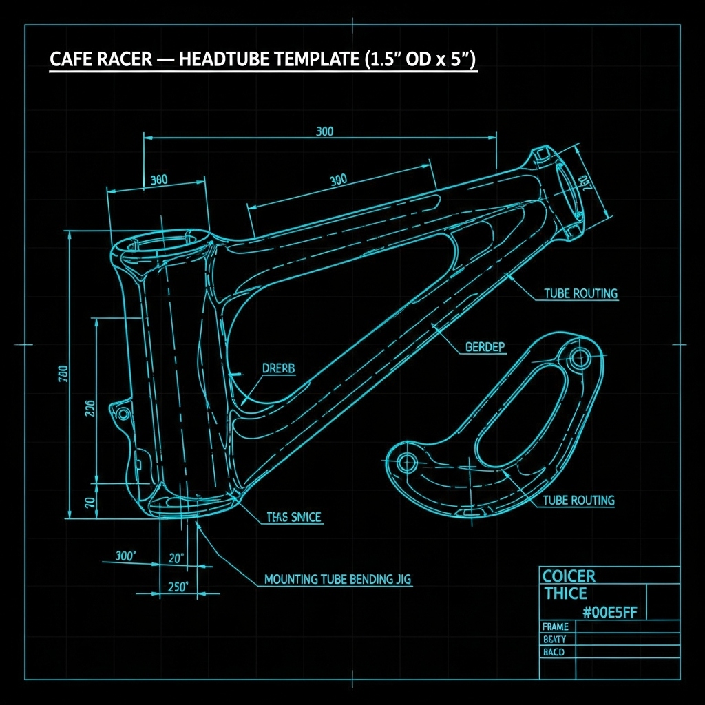 Cafe Racer — Headtube Template (1.5" OD x 5")