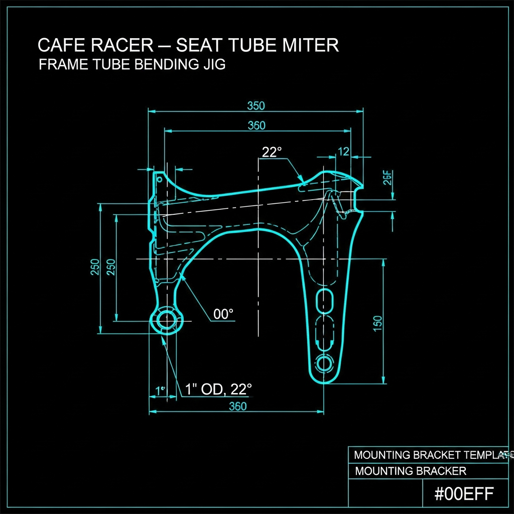Cafe Racer — Seat Tube Miter (1" OD, 22°)
