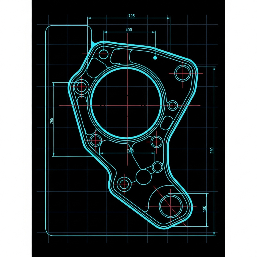 LS Header Flange Template — GM LS-Series