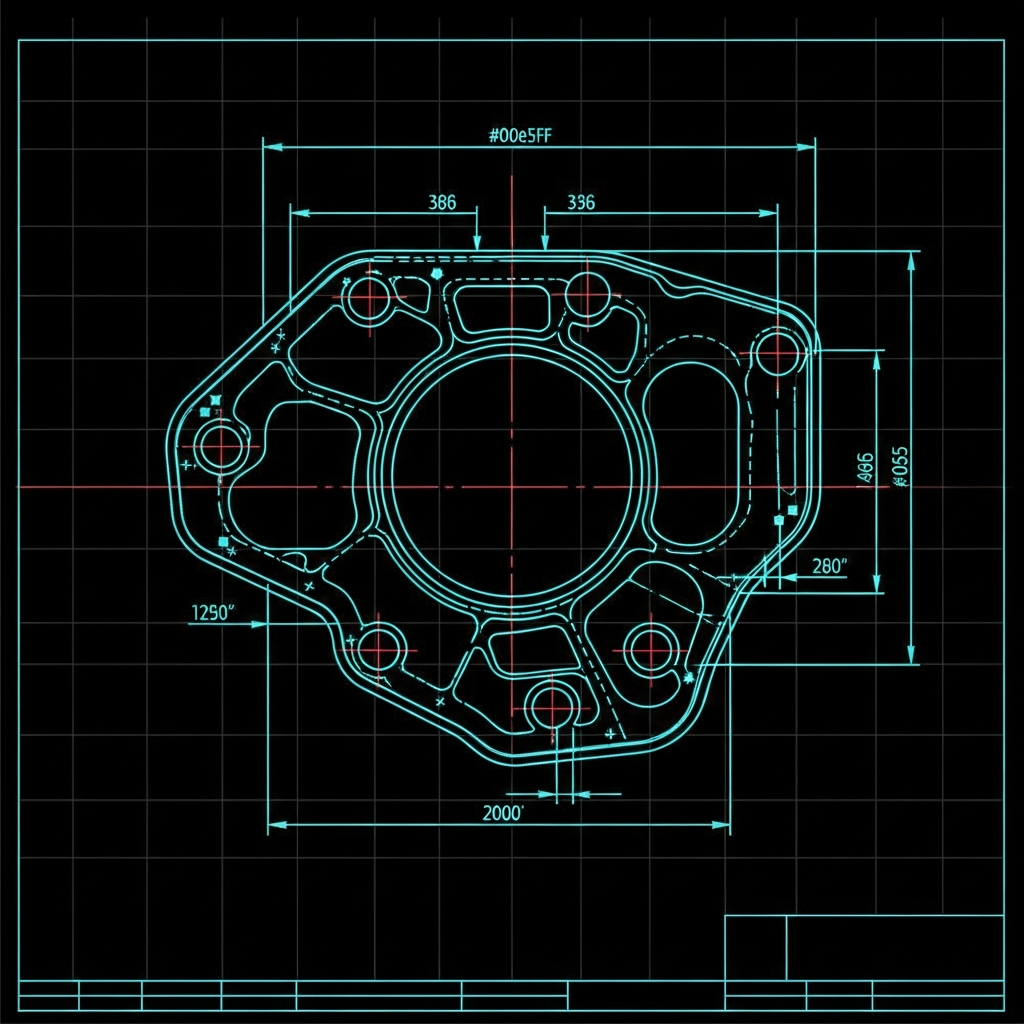 SBC Header Flange Template — Small Block Chevy