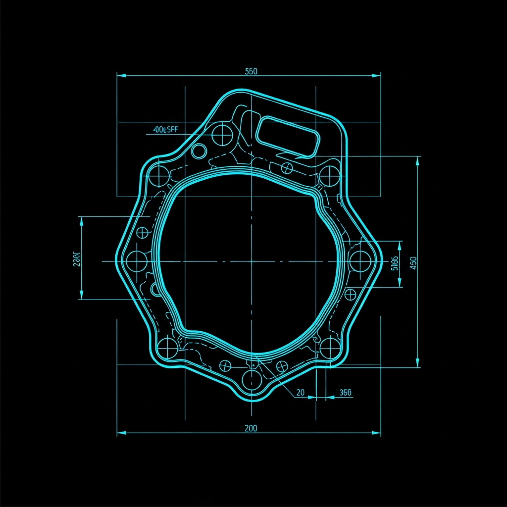 BBC Header Flange Template — Big Block Chevy