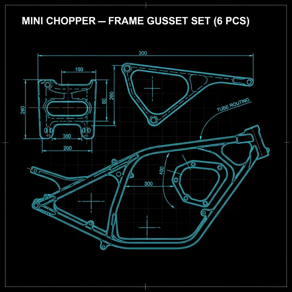 Mini Chopper — Frame Gusset Set (6 pcs)