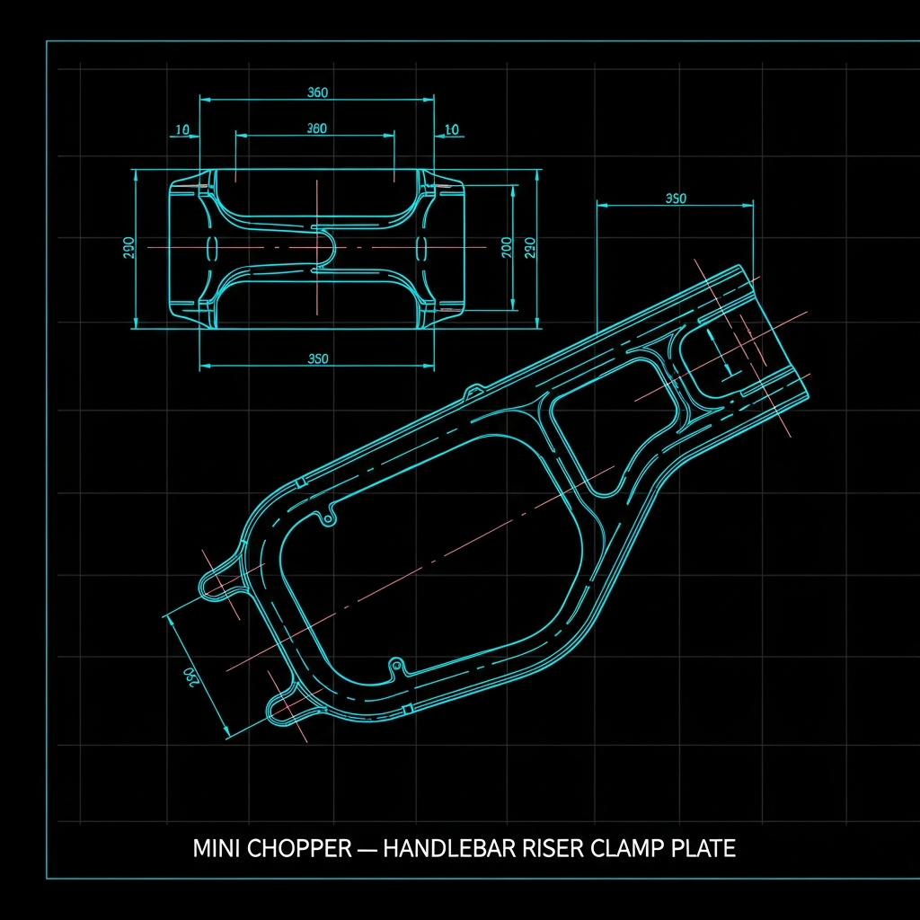 Mini Chopper — Handlebar Riser Clamp Plate