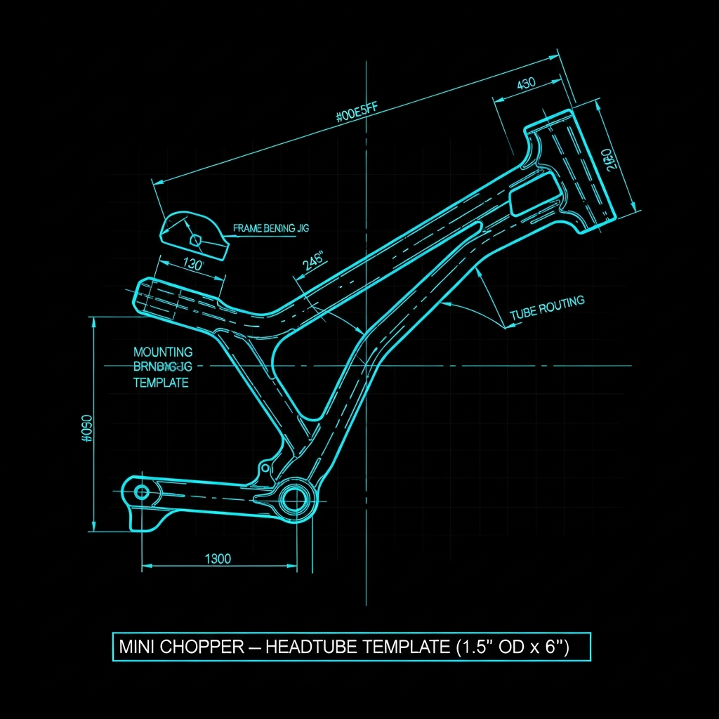 Mini Chopper — Headtube Template (1.5" OD x 6")