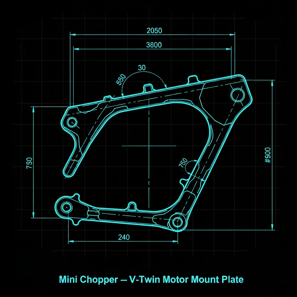 Mini Chopper — V-Twin Motor Mount Plate