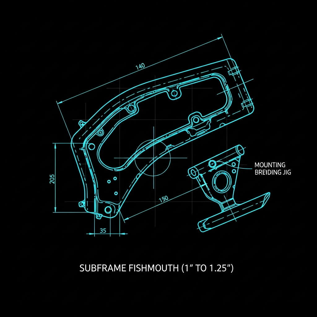 Mini Chopper — Subframe Fishmouth (1" to 1.25")
