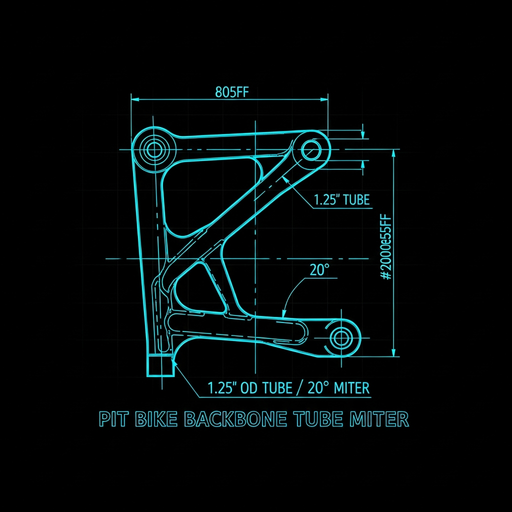 Pit Bike — Backbone Tube Miter (1.25" OD, 20°)