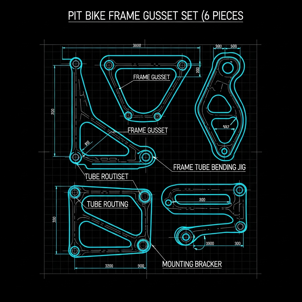 Pit Bike — Frame Gusset Set (6 pcs)
