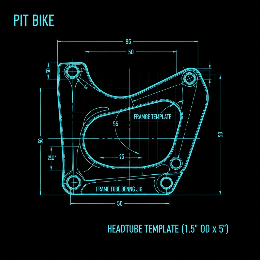 Pit Bike — Headtube Template (1.5" OD x 5")