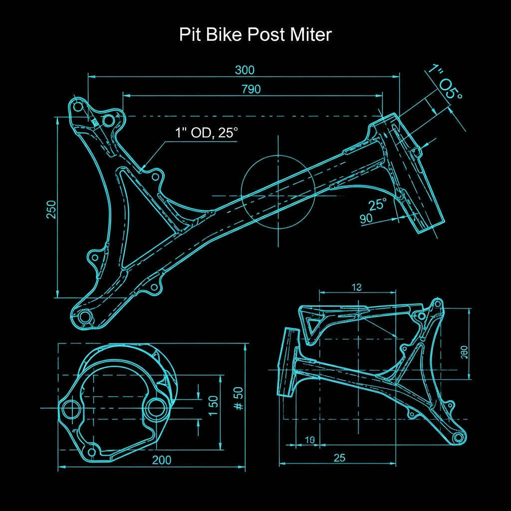 Pit Bike — Seat Post Miter (1" OD, 25°)