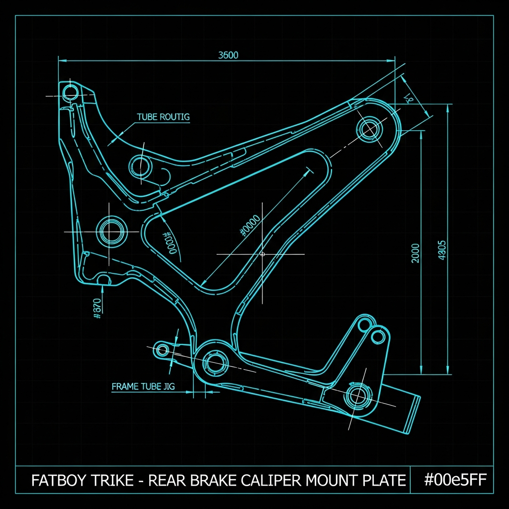 Fatboy Trike — Rear Brake Caliper Mount Plate
