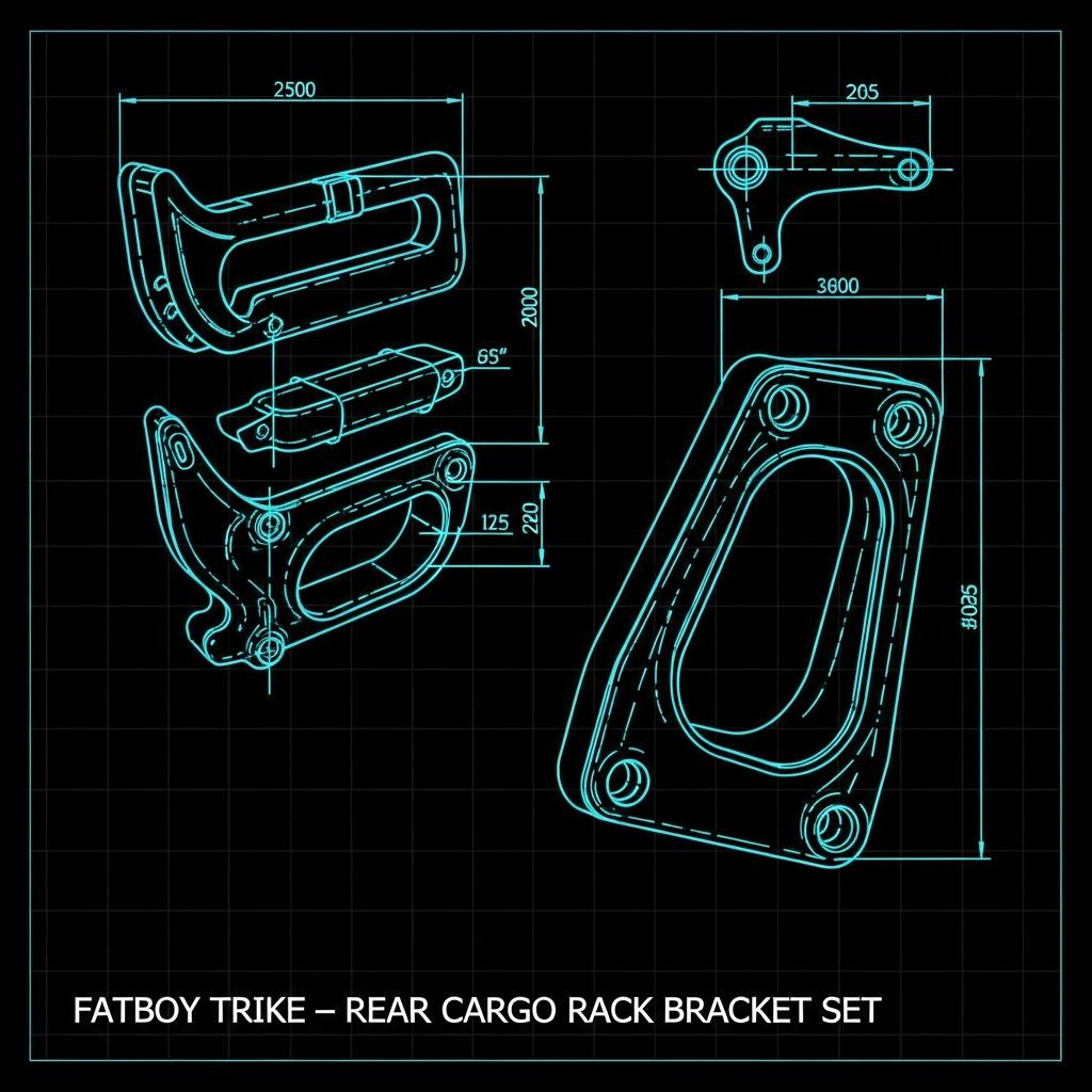 Fatboy Trike — Rear Cargo Rack Bracket Set