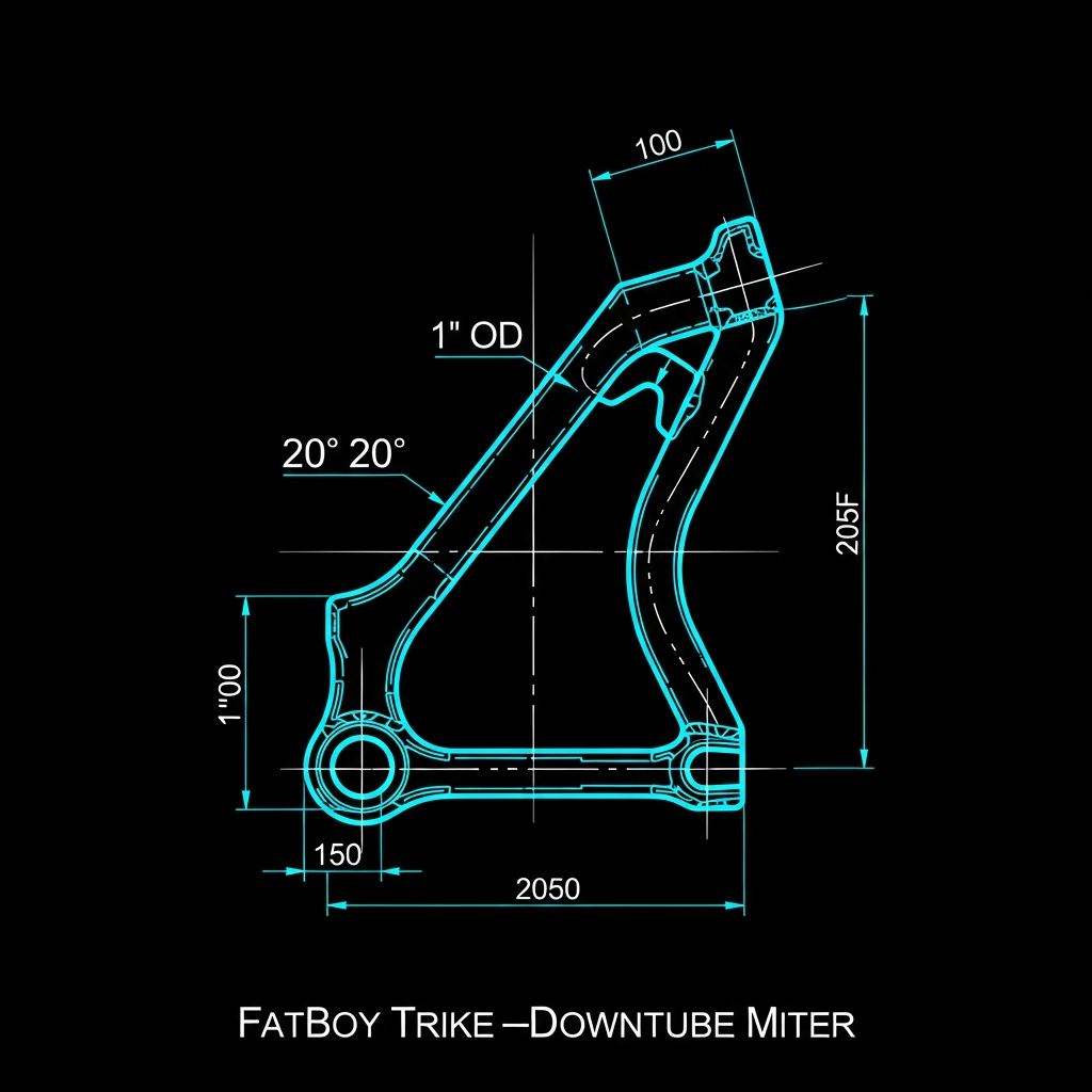 Fatboy Trike — Downtube Miter (1" OD, 20°)