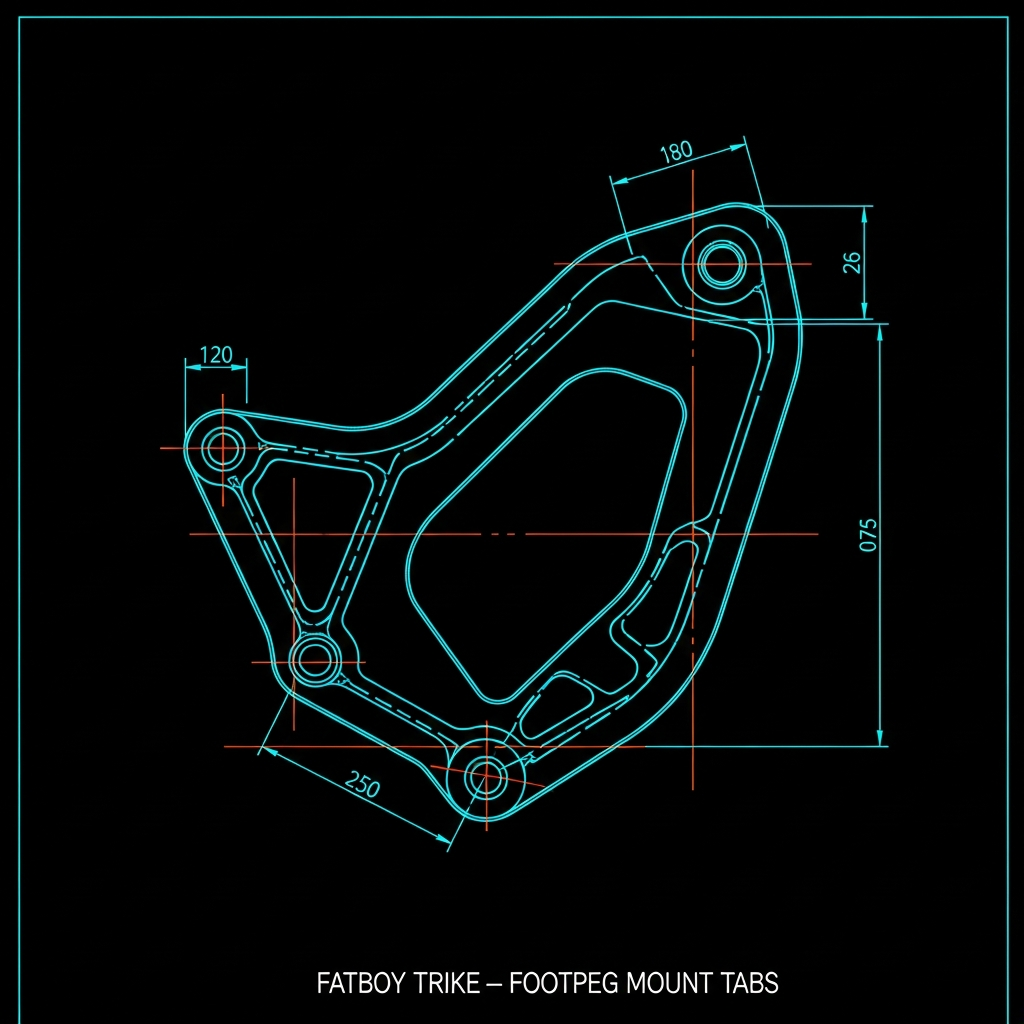 Fatboy Trike — Footpeg Mount Tabs (pair)