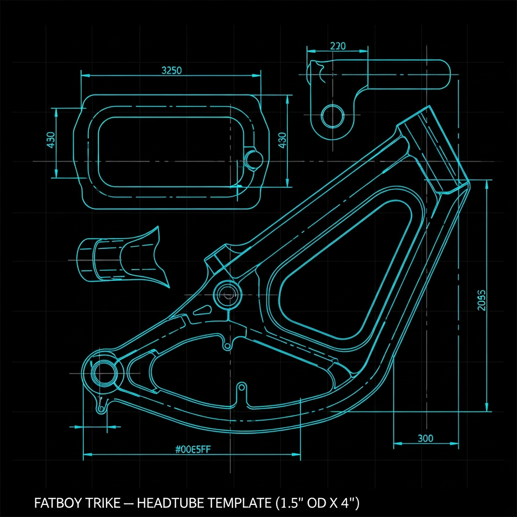 Fatboy Trike — Headtube Template (1.5" OD x 4")