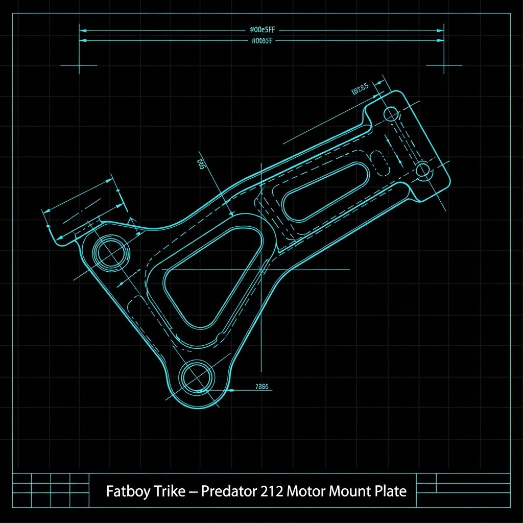 Fatboy Trike — Predator 212 Motor Mount Plate
