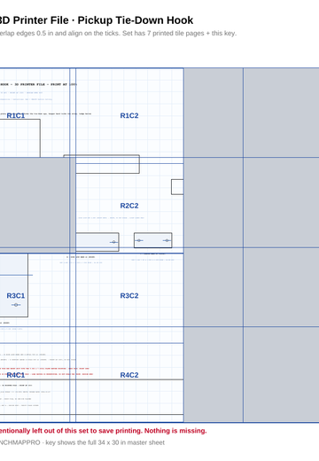 3D Printer File — Pickup Tie-Down Hook