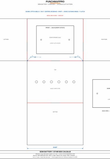 Semi Battery / Stair Box — Flat Pattern Template