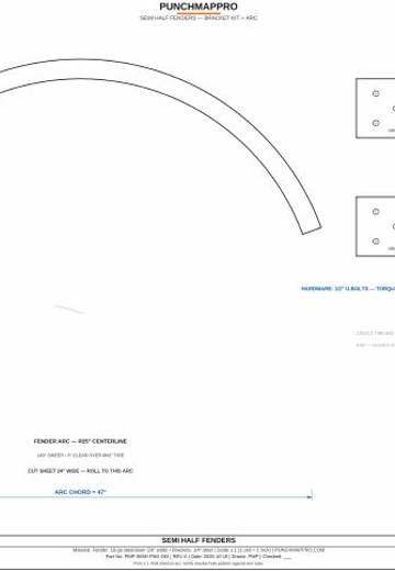 Semi Half Fenders — Bracket Kit + Arc Template