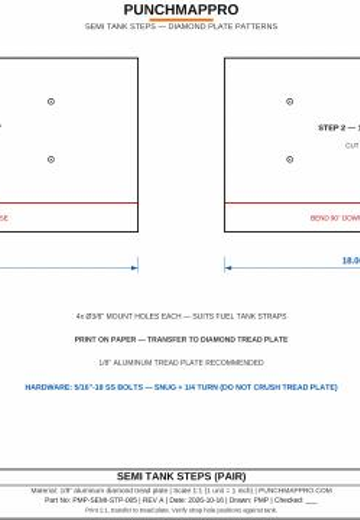 Semi Tank Steps — Diamond Plate Template Pair