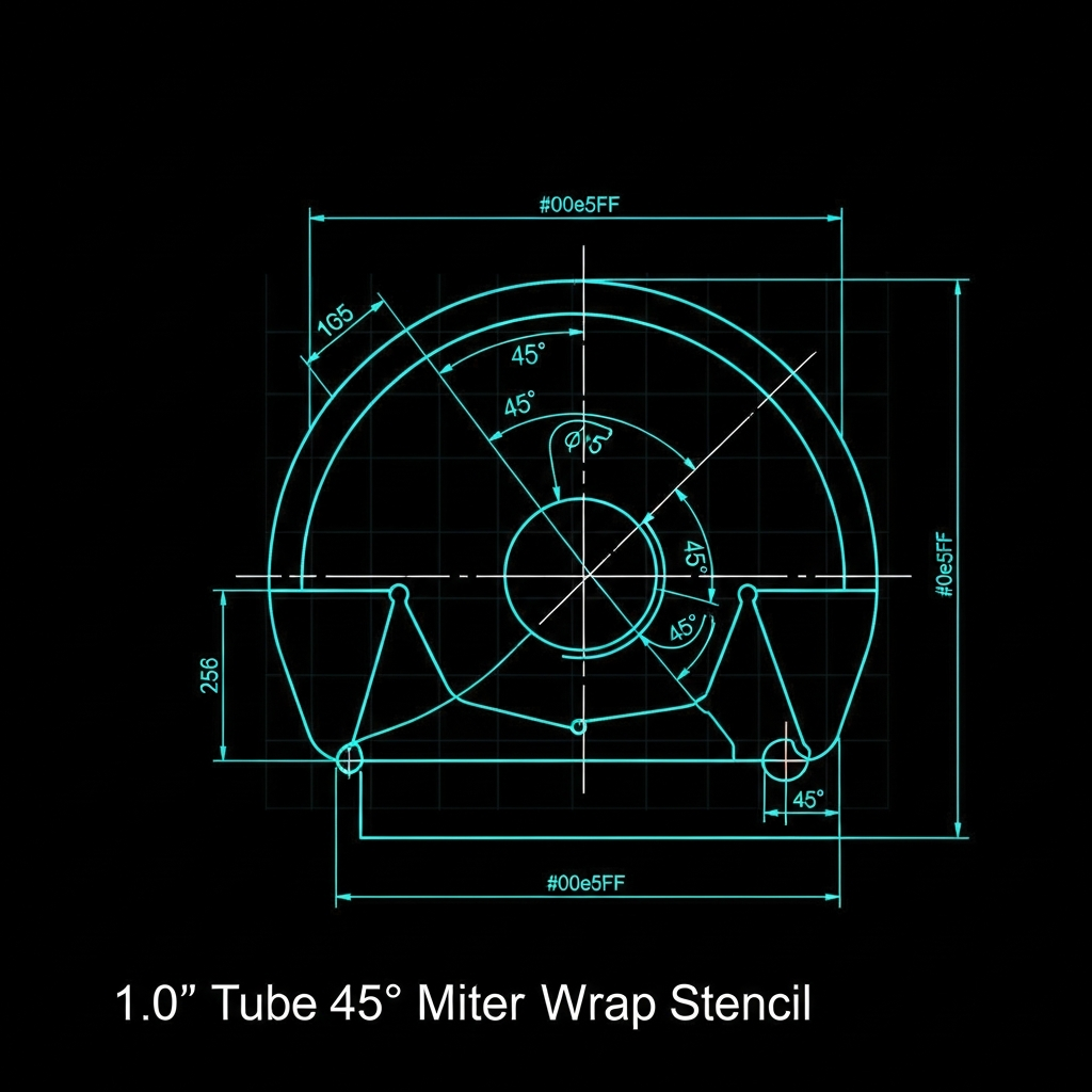 1.0" Tube 45° Miter Wrap Stencil