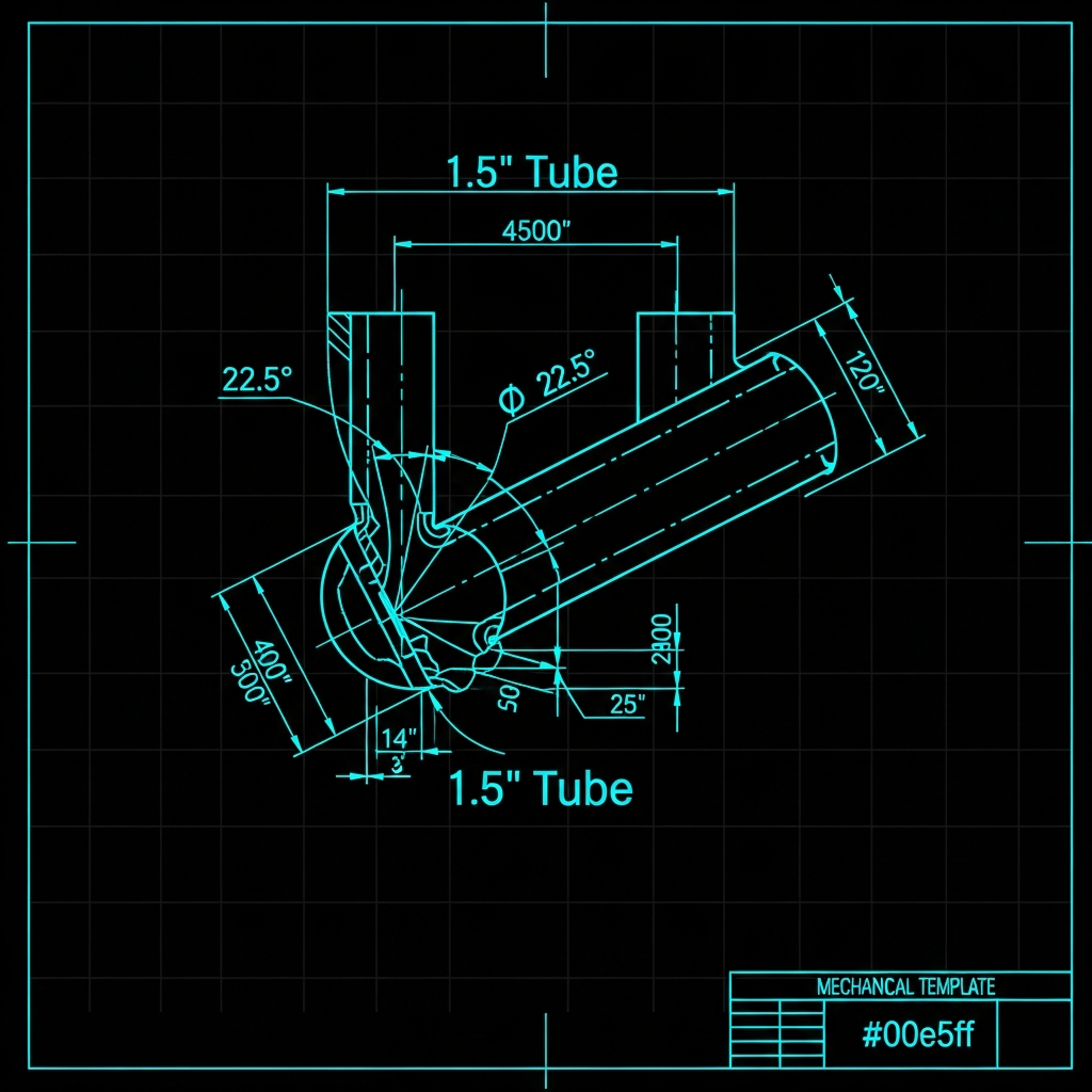 1.5" Tube 22.5° Miter Wrap Stencil