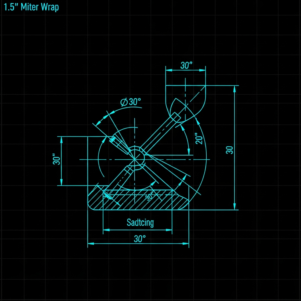 1.5" Tube 30° Miter Wrap Stencil