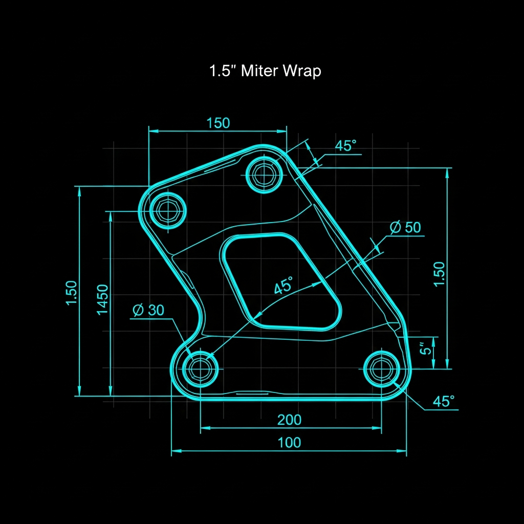 1.5" Tube 45° Miter Wrap Stencil