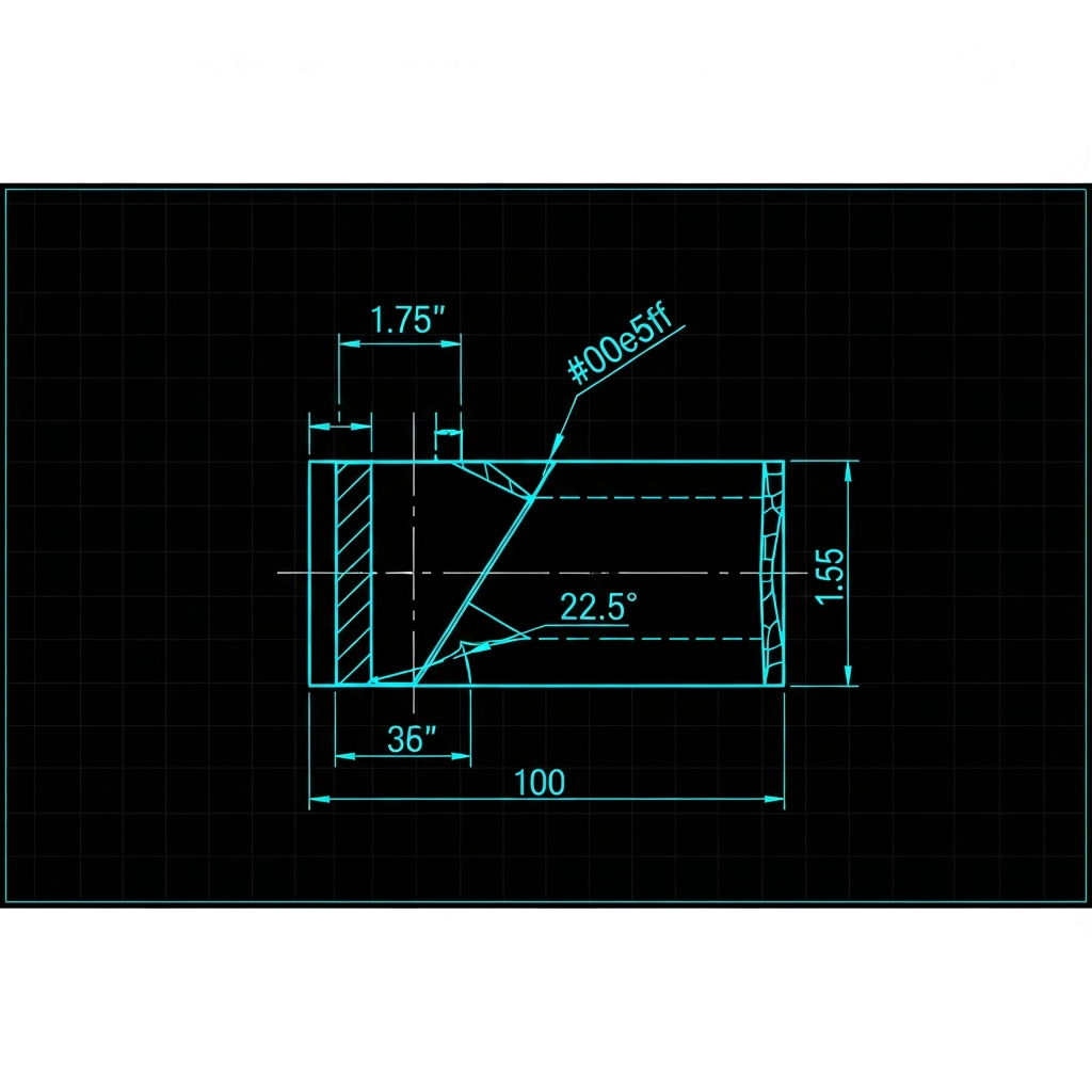 1.75" Tube 22.5° Miter Wrap Stencil