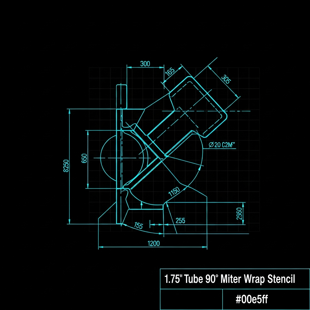 1.75" Tube 90° Miter Wrap Stencil
