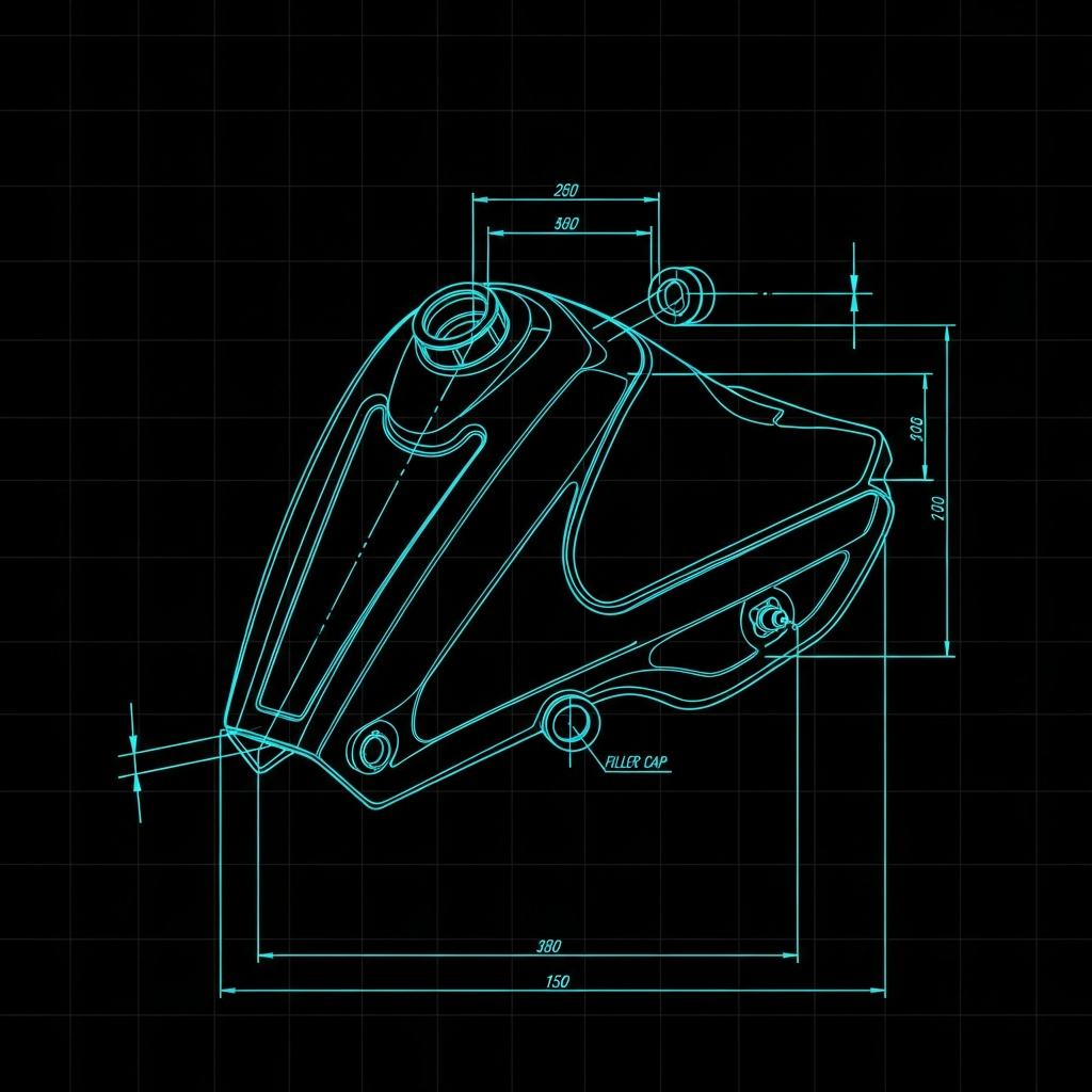 ATV Gas Tank Centerline Layout