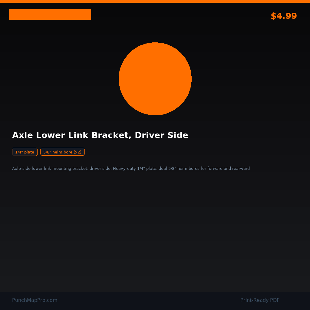 Triple Link Suspension — Axle Lower Link Bracket, Driver Side