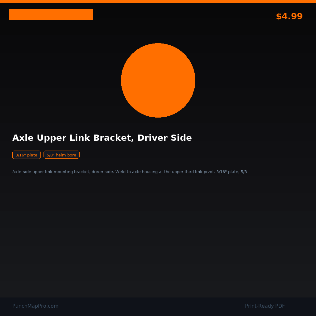 Triple Link Suspension — Axle Upper Link Bracket, Driver Side