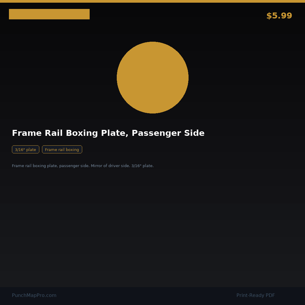 Triple Link Suspension — Frame Rail Boxing Plate, Passenger Side