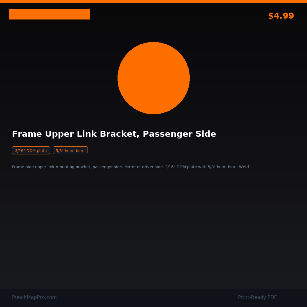 Triple Link Suspension — Frame Upper Link Bracket, Passenger Side