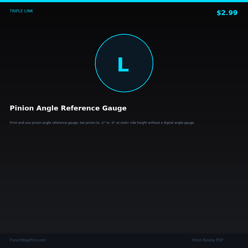 Triple Link Suspension — Pinion Angle Reference Gauge